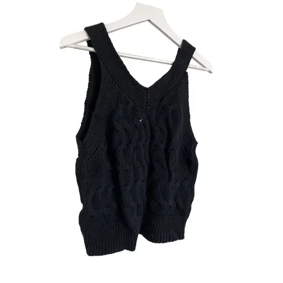 Zara Black Cable Knit Sweater Vest - Picture 2 of 5